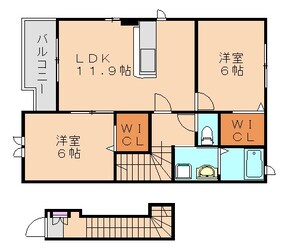 土井駅 徒歩9分 2階の物件間取画像